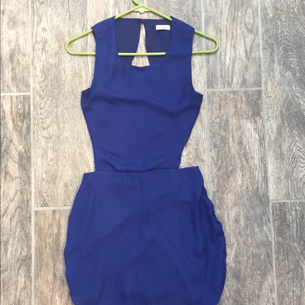 Tobi navy open back mini dress